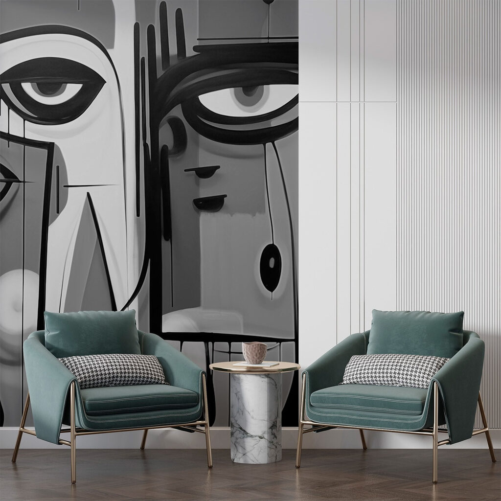 Faces in Bold Lines in an interior