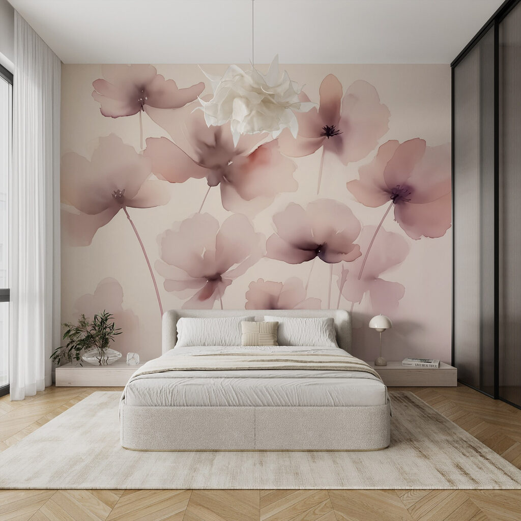 Pink flowers on stems — interior 1