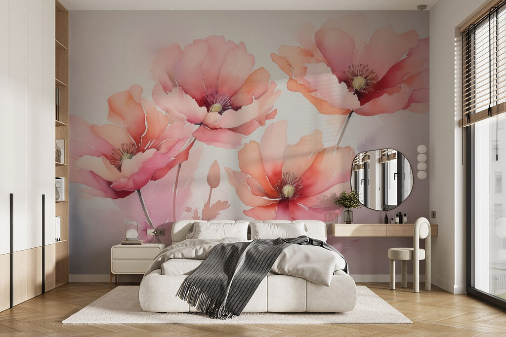 Pink petals in watercolour — interior 1