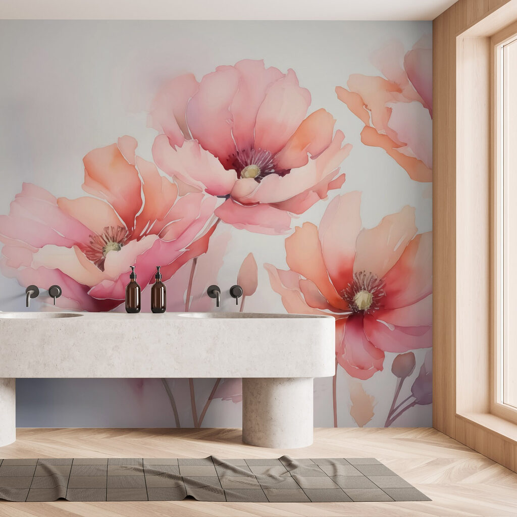 Pink petals in watercolour — interior 2