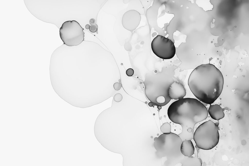 Grey ink circles — full design