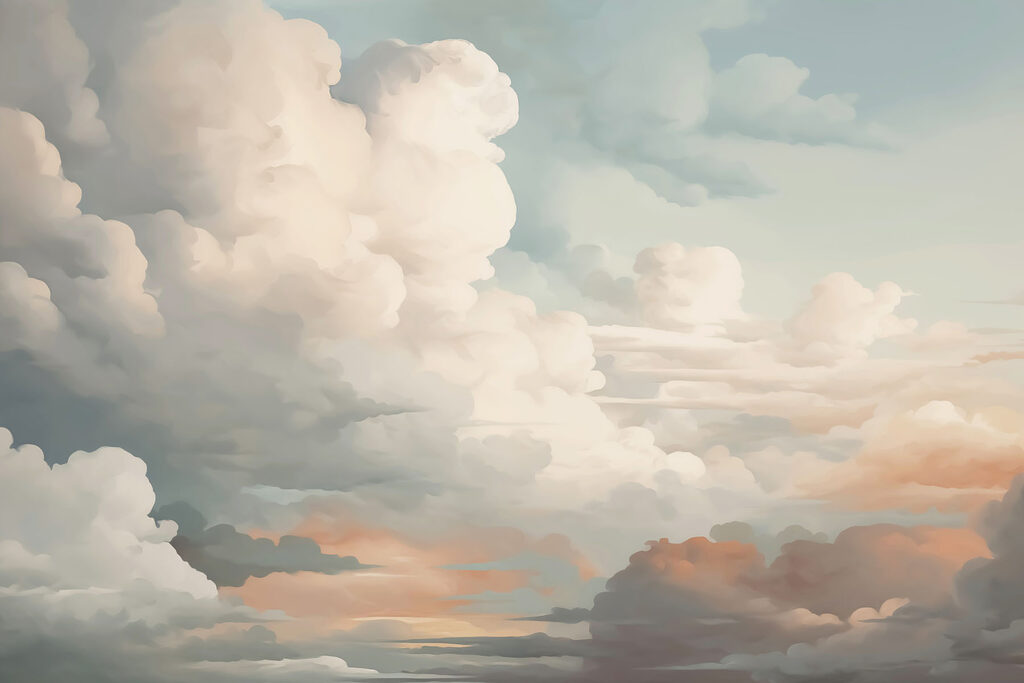 Large clouds at dusk — full design