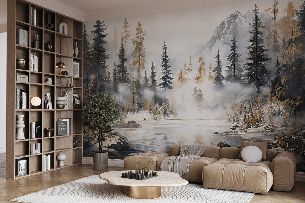 Winter River in an interior