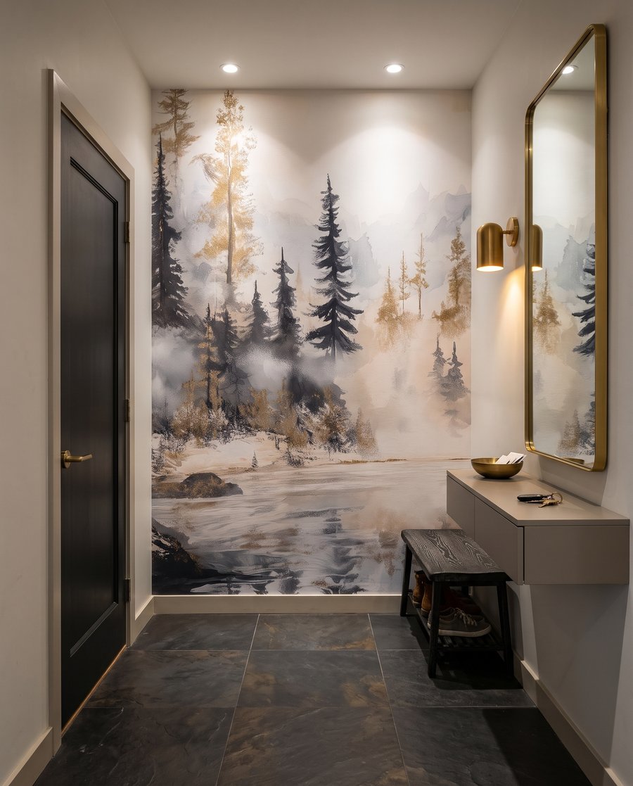 Winter River in an interior