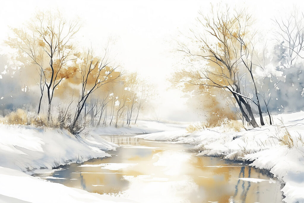 Winter light on water — full design