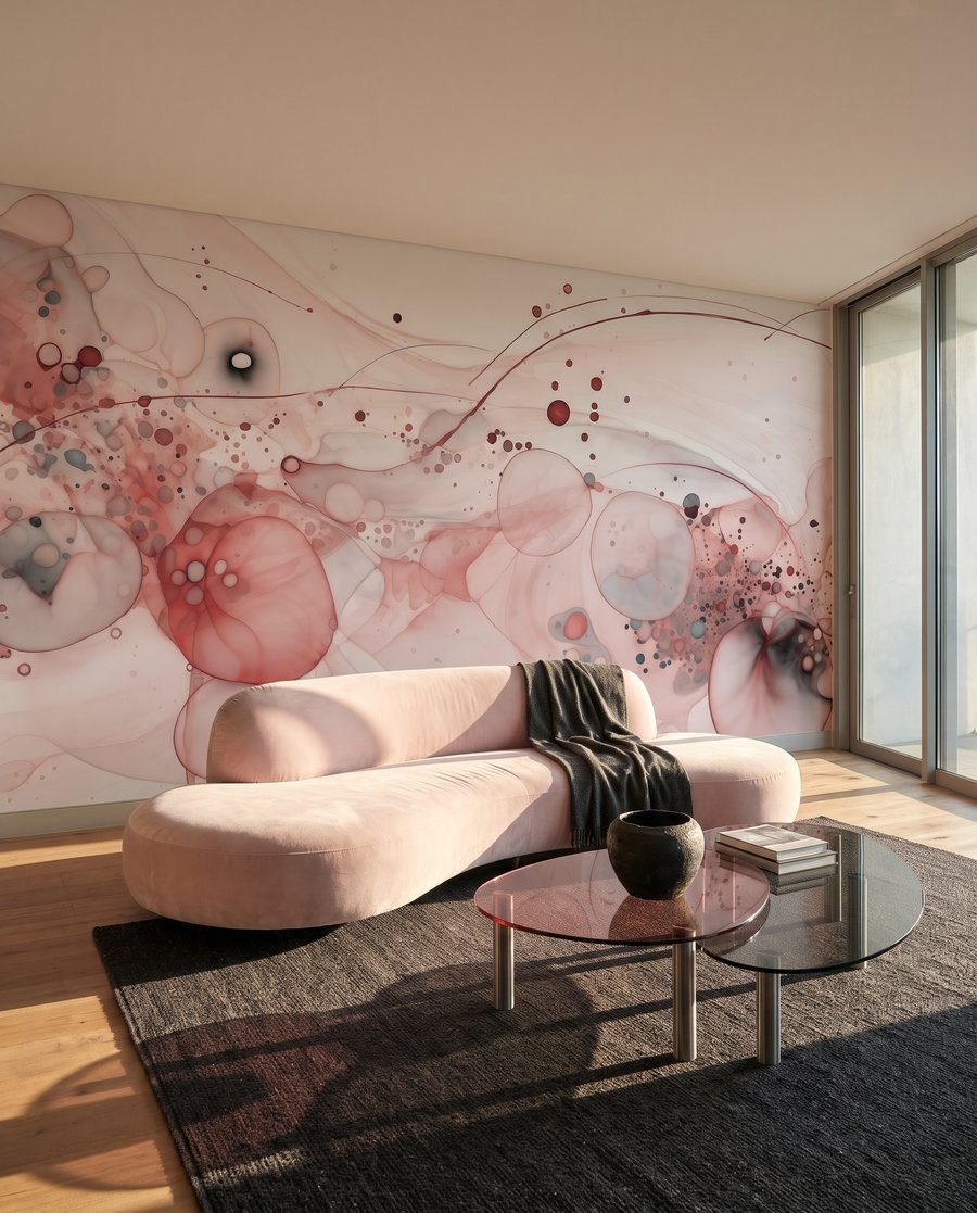Floating Colour Orbs in an interior