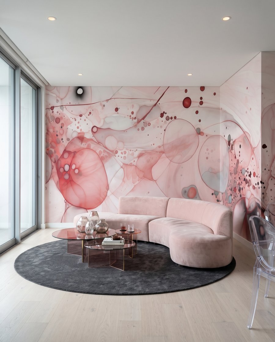 Floating Colour Orbs in an interior