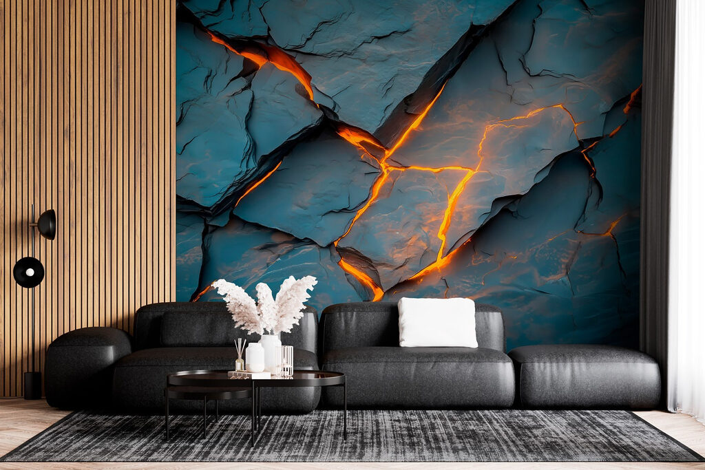 Orange glow in cracks — interior 2