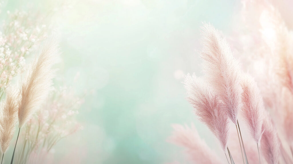 Pink plumes around green — full design