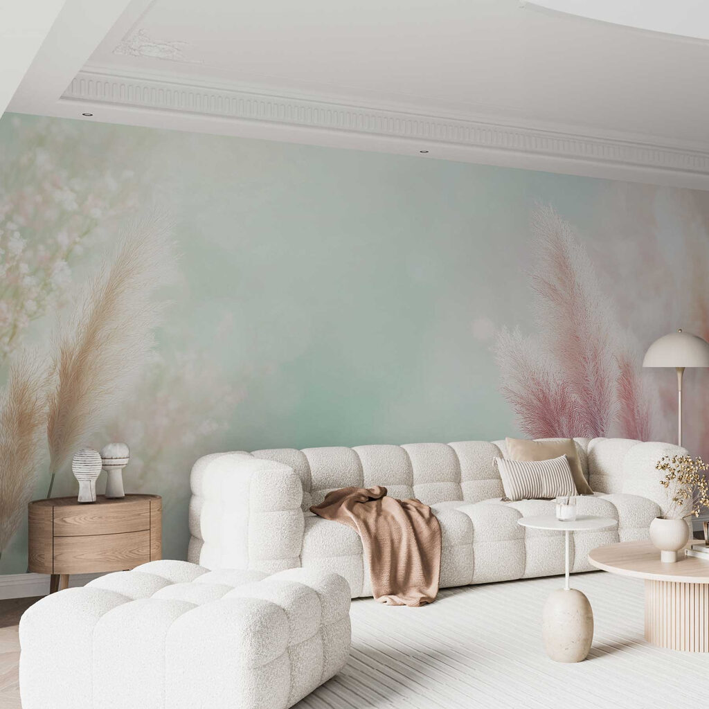 Pink plumes around green — interior 2