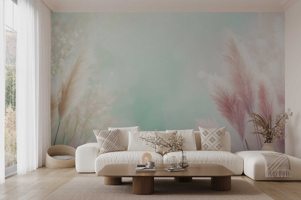 Pink plumes around green — interior 3