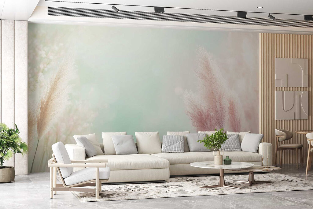 Pink plumes around green — interior 4