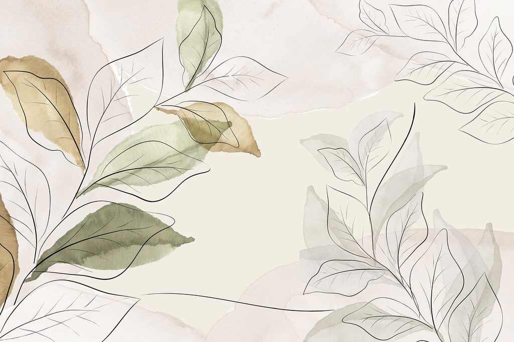 Leaves in pencil lines — full design