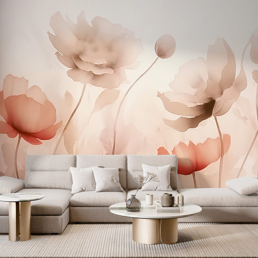 Soft flowers with terracotta — interior 1