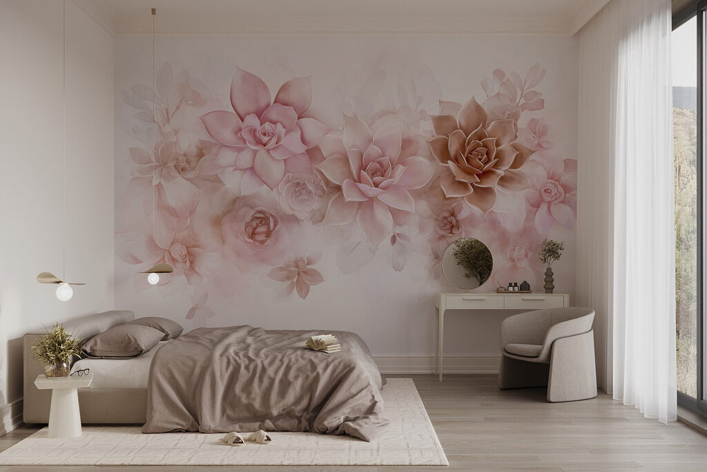 Pink flowers in rosettes — interior 1
