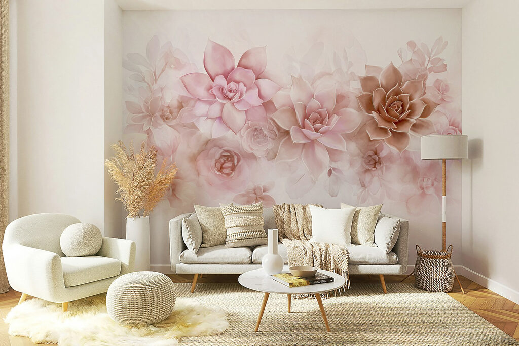 Pink flowers in rosettes — interior 3