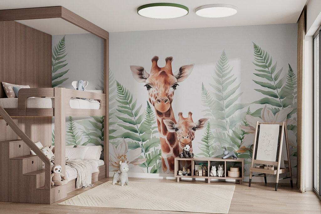 Two giraffes among ferns — interior 1