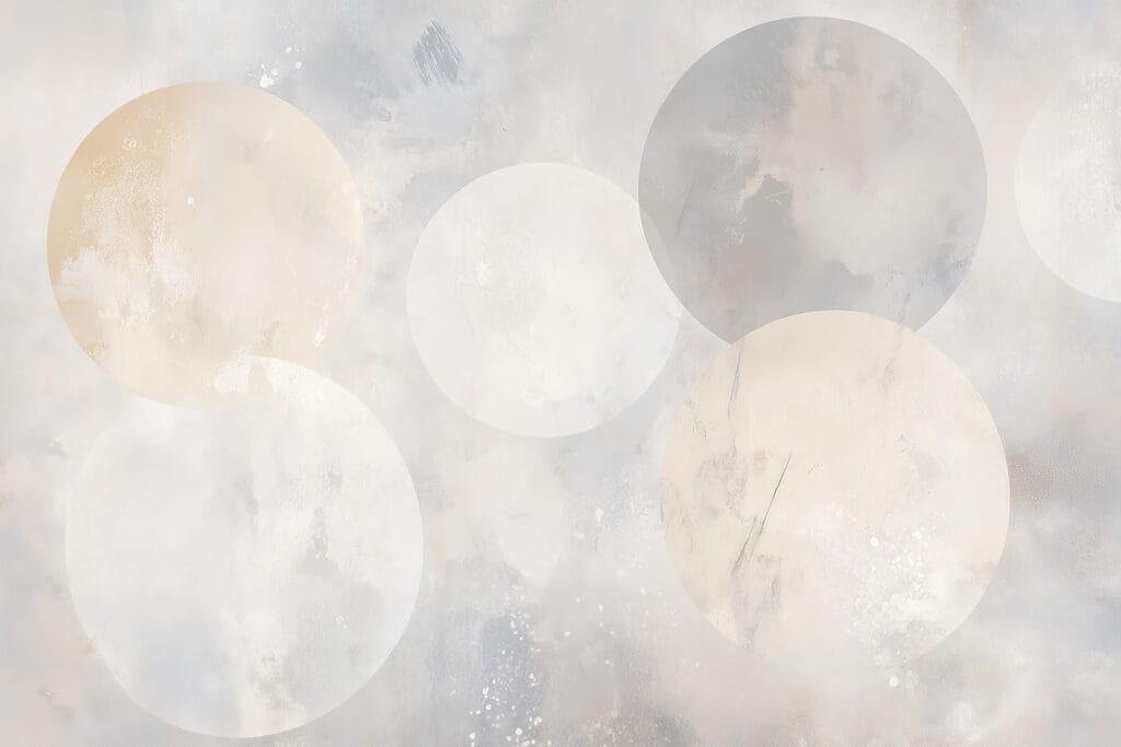 Soft circles on grey — full design