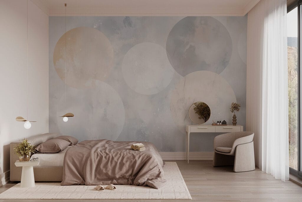 Soft circles on grey — interior 1
