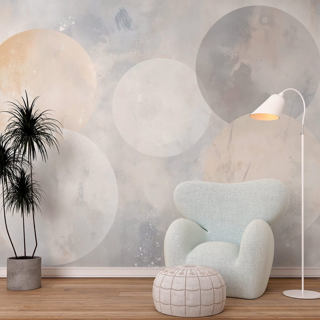 Soft circles on grey — interior 2