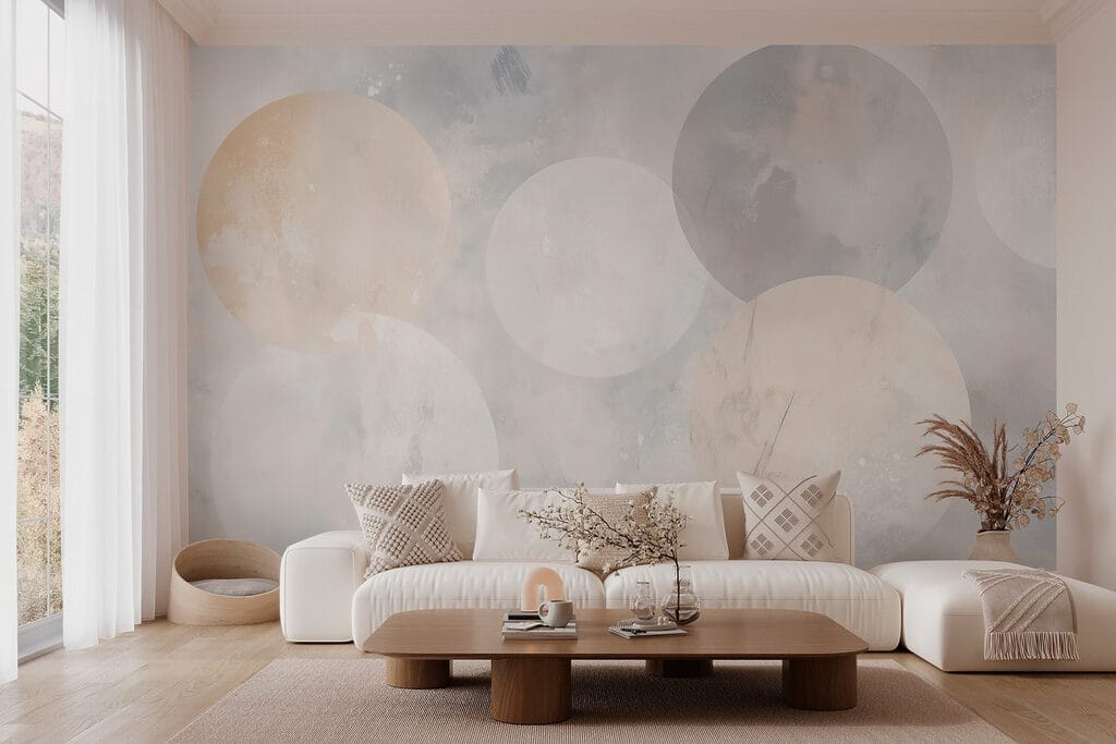 Soft circles on grey — interior 3