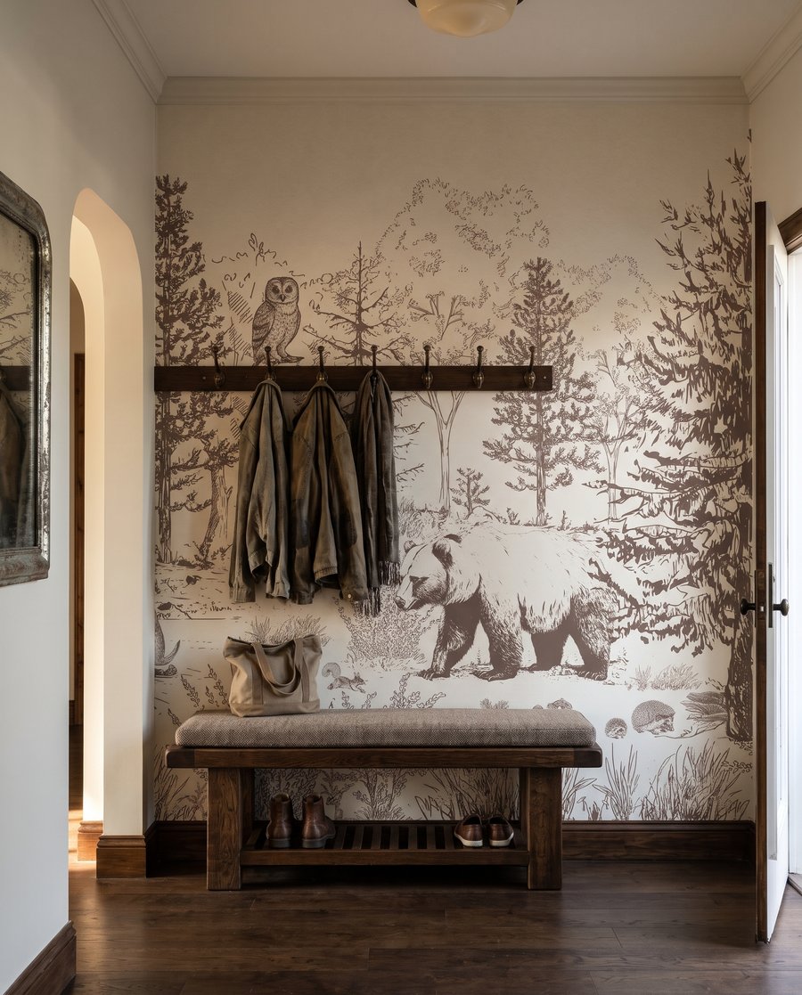 Bear in Woodland Etching — interior 5