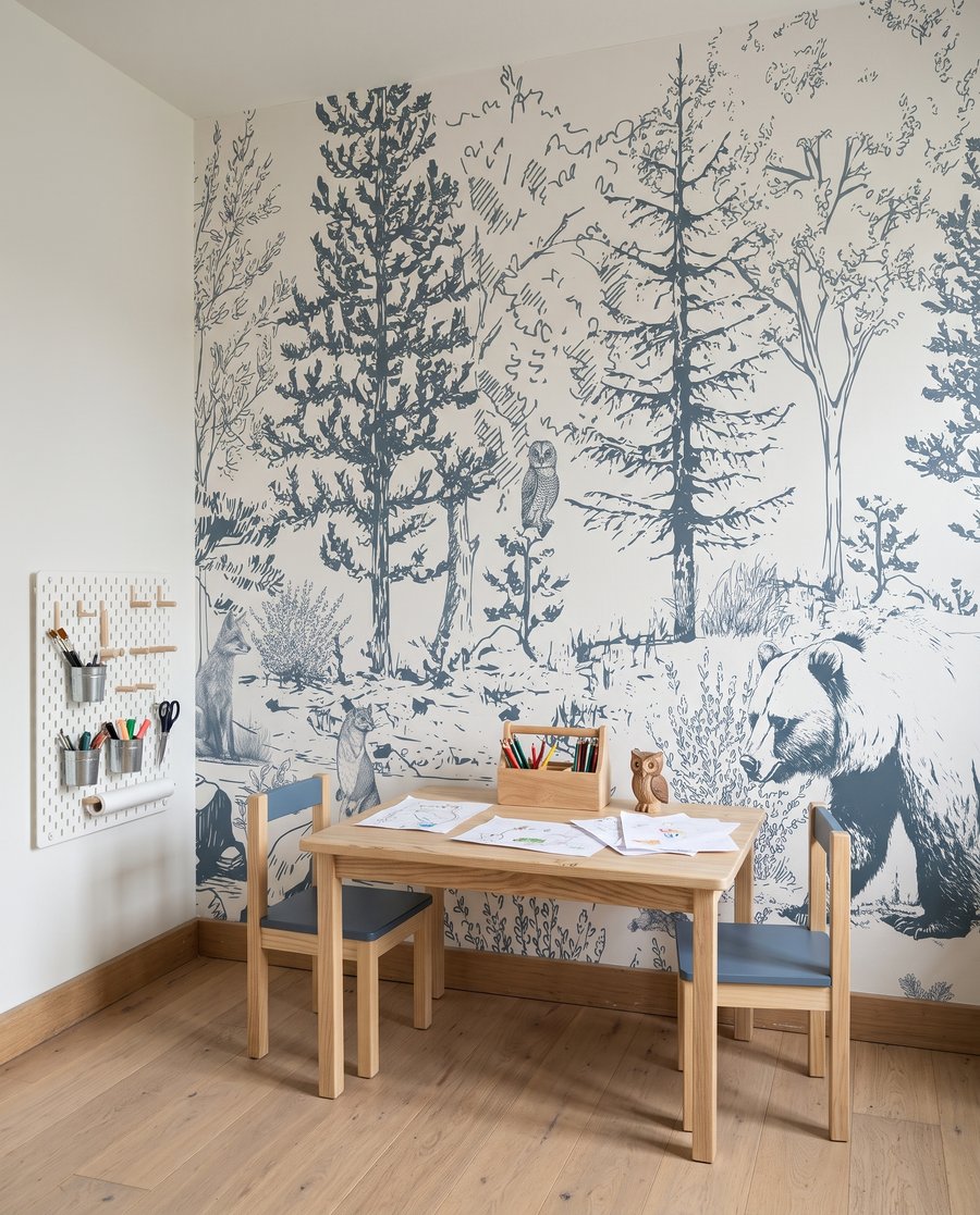 Bear in Woodland Etching — interior 3