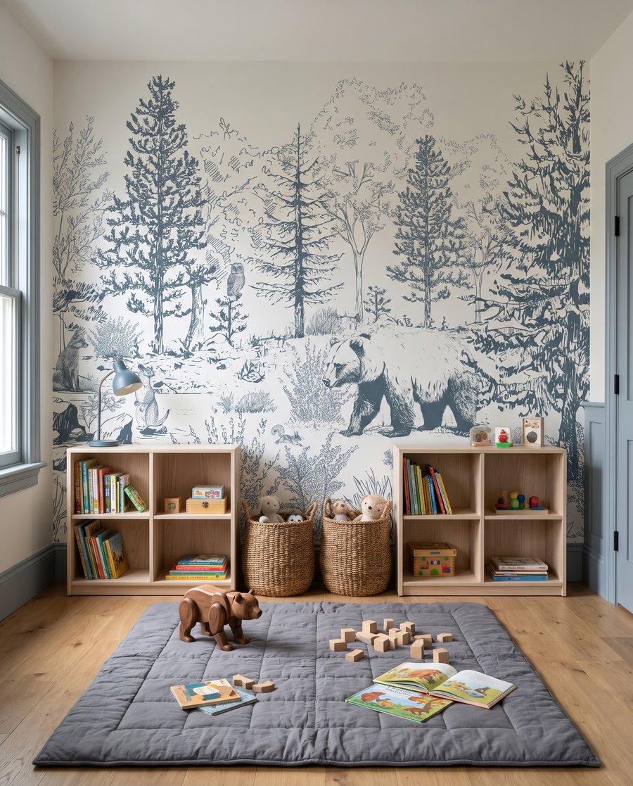 Bear in Woodland Etching — interior 5