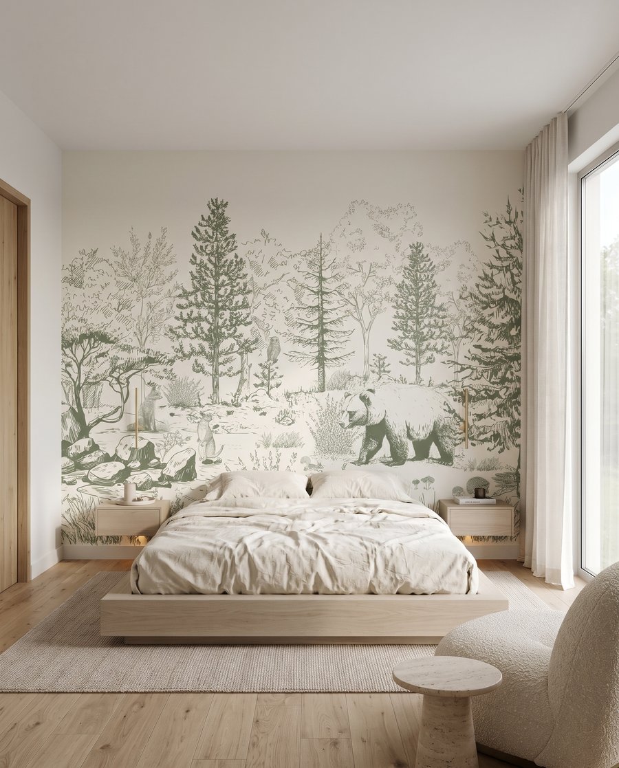 Bear in Woodland Etching — interior 2