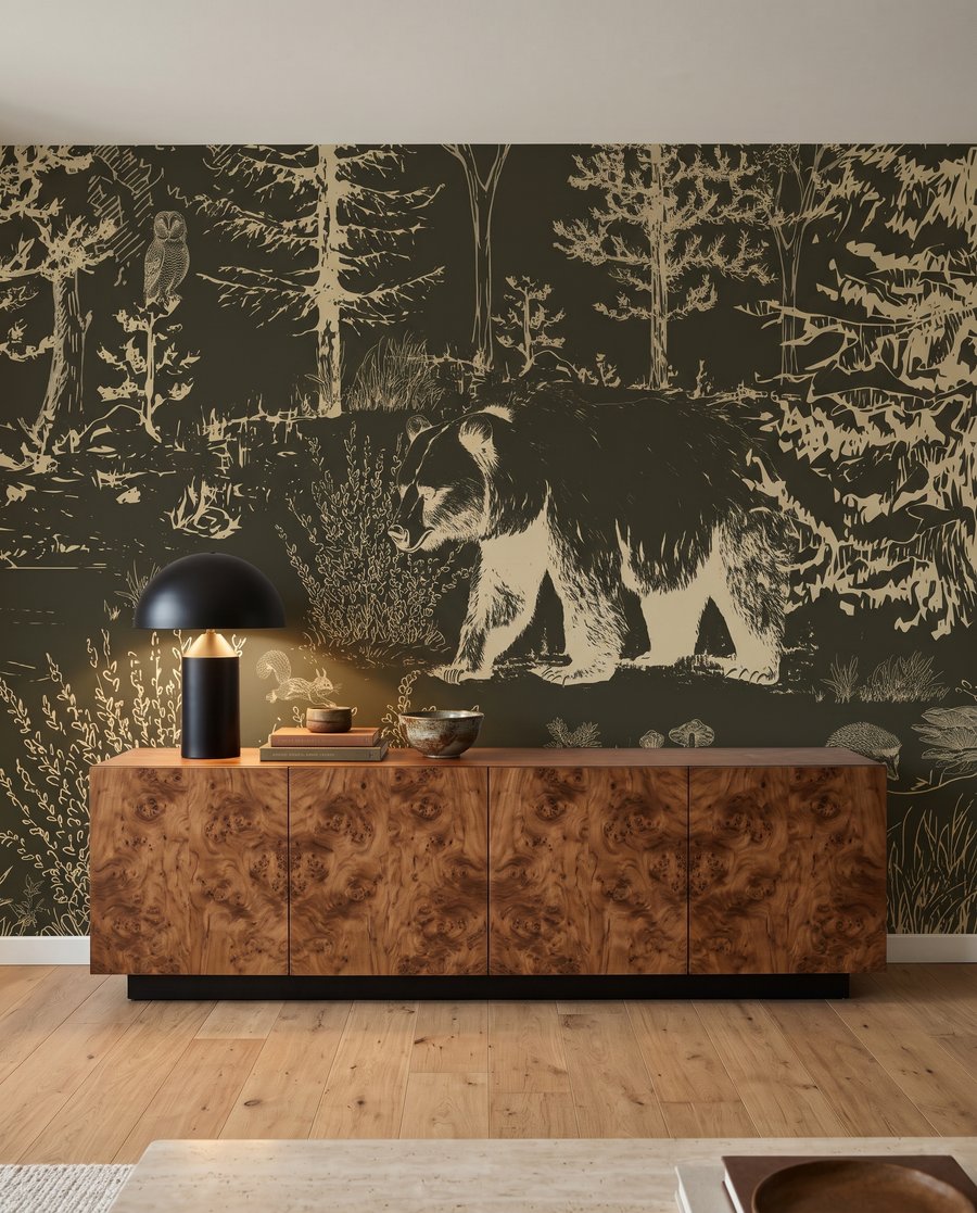 Bear in Woodland Etching — interior 3