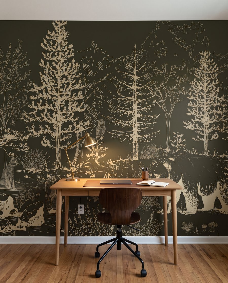 Bear in Woodland Etching — interior 6