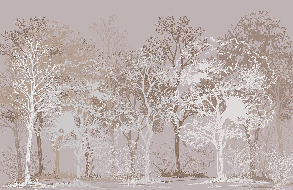 Trees in fine lines — full design