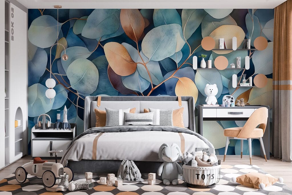 Blue leaves with ochre — interior 5