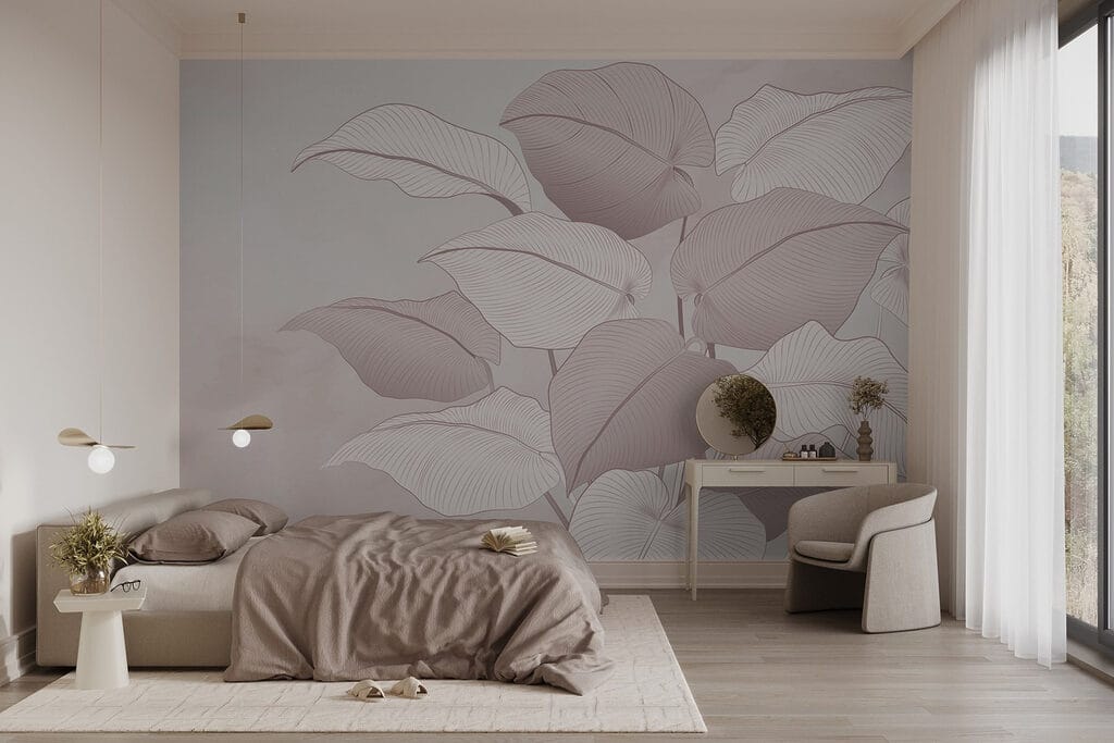 Transparent pink leaves — interior 1