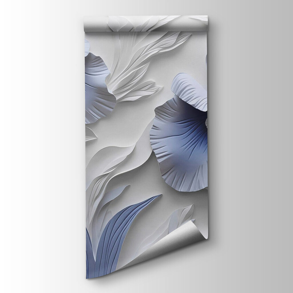 Blue flowers in relief — product view