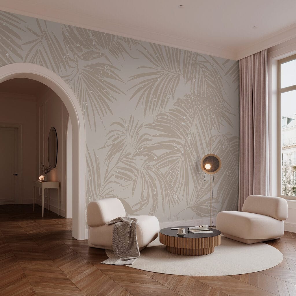 Palms as beige silhouettes — interior 2
