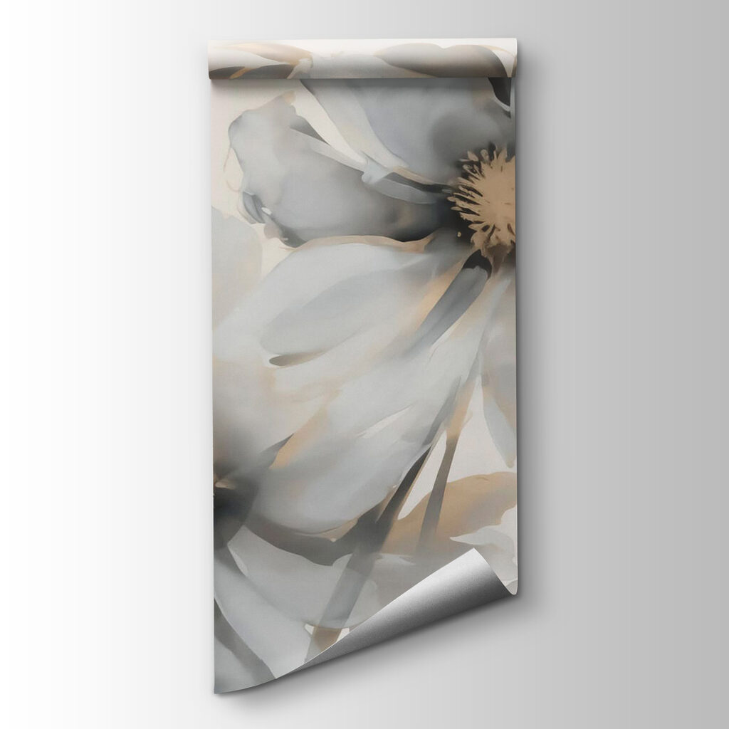 White flowers on brushstrokes — product view