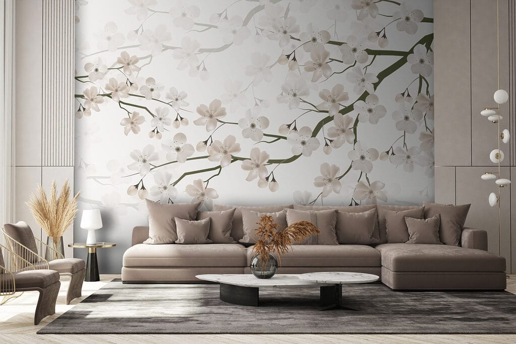 Cherry Blossom Sketch in an interior