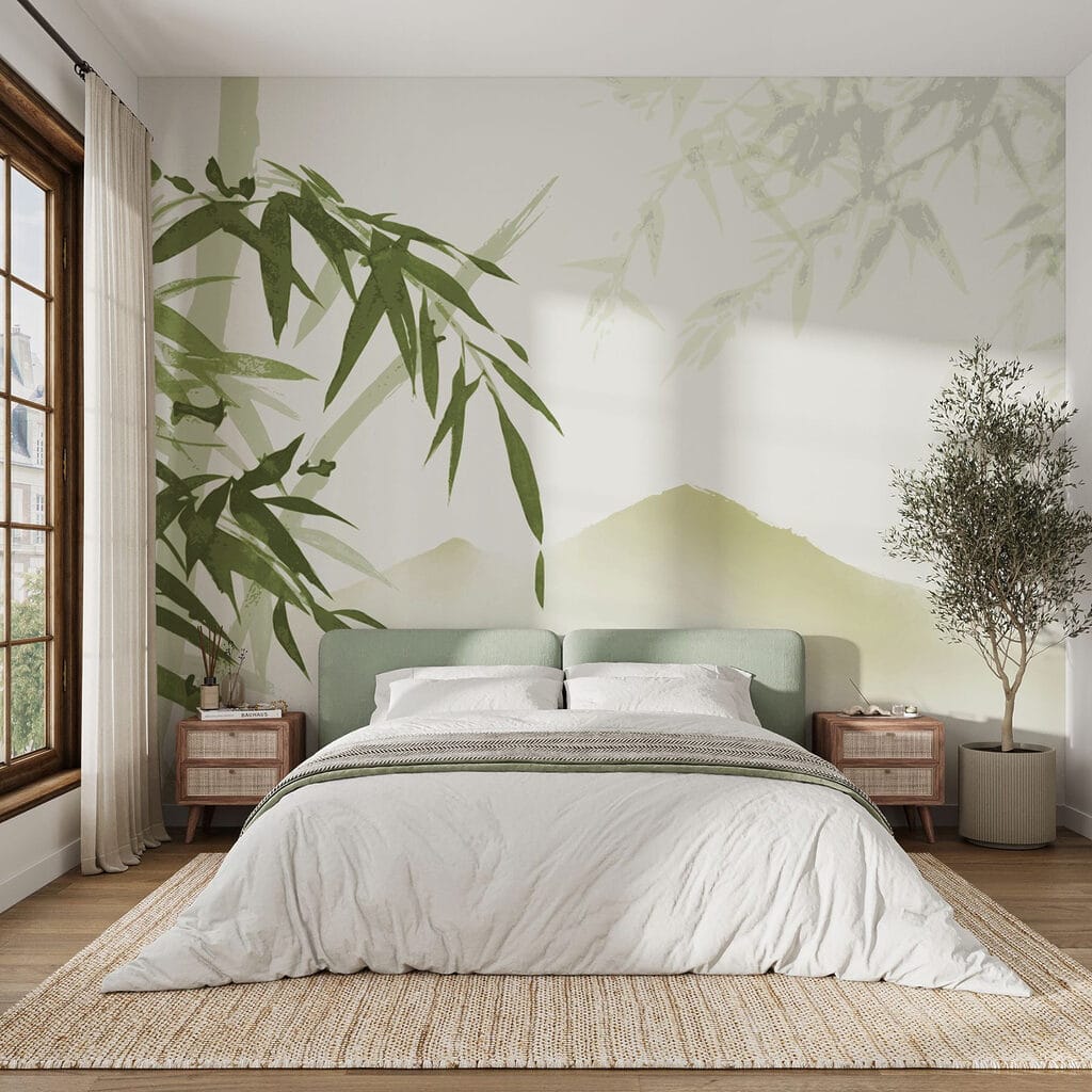Bamboo framing soft hills — interior 2