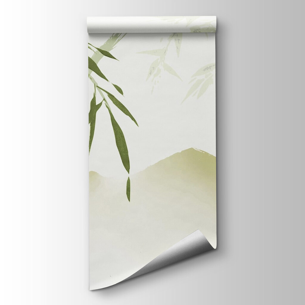 Bamboo framing soft hills — product view