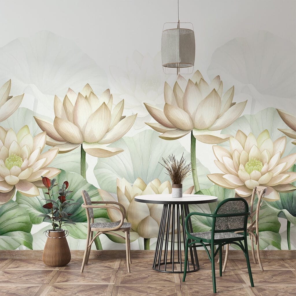 Lotuses on tall stems — interior 2