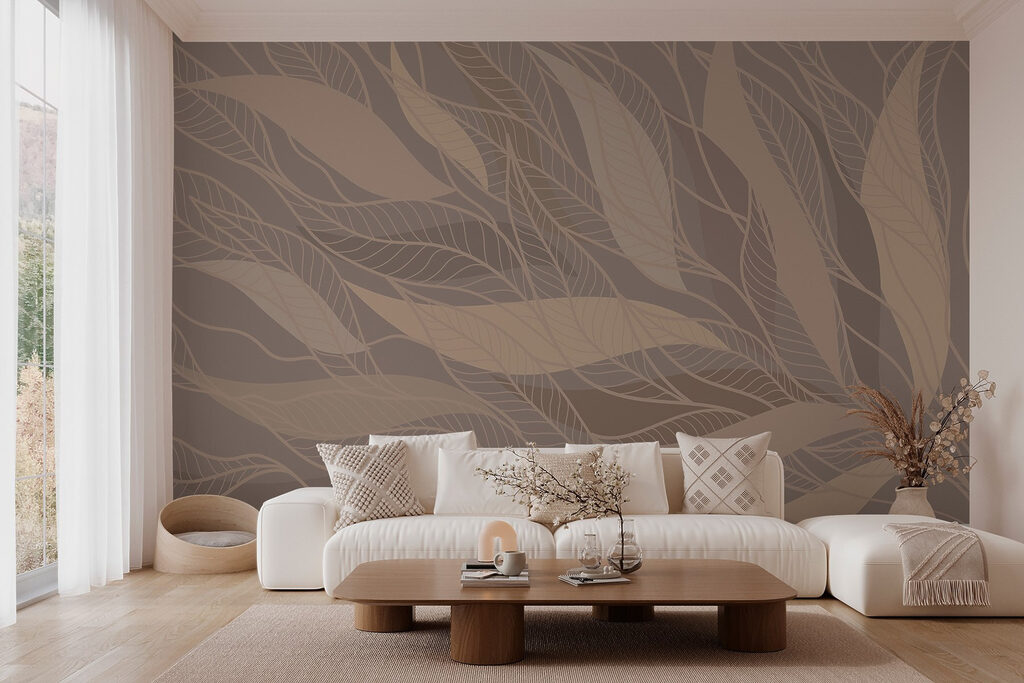 Leaves on warm taupe — interior 2