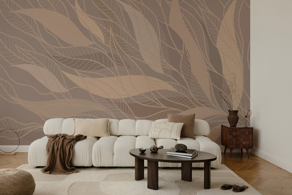 Leaves on warm taupe — interior 3