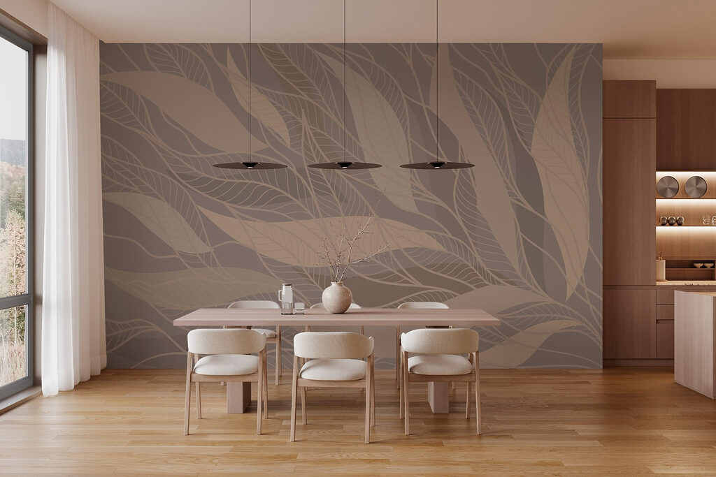 Leaves on warm taupe — interior 4