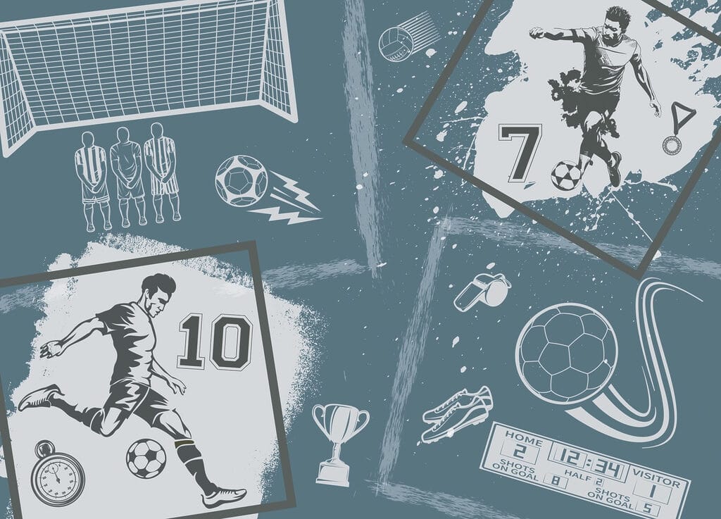 Graphic football collage — full design