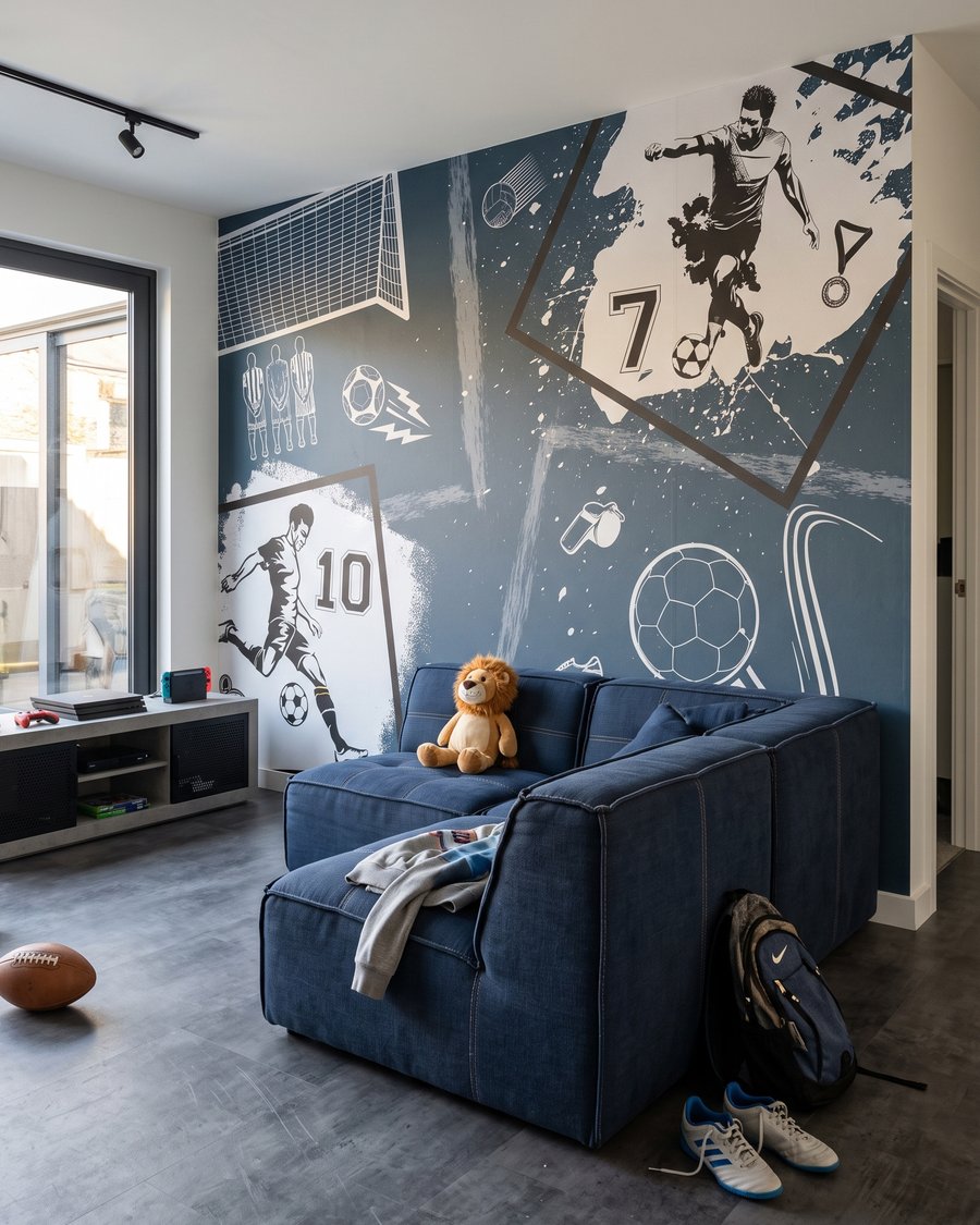 Graphic football collage — interior 1