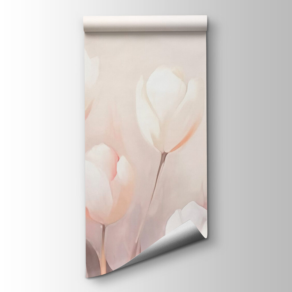 Pale tulips on pink — product view