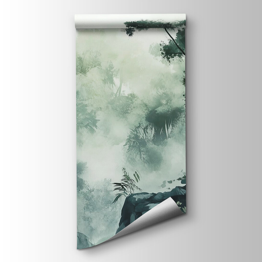 Misty forest and rocks — product view