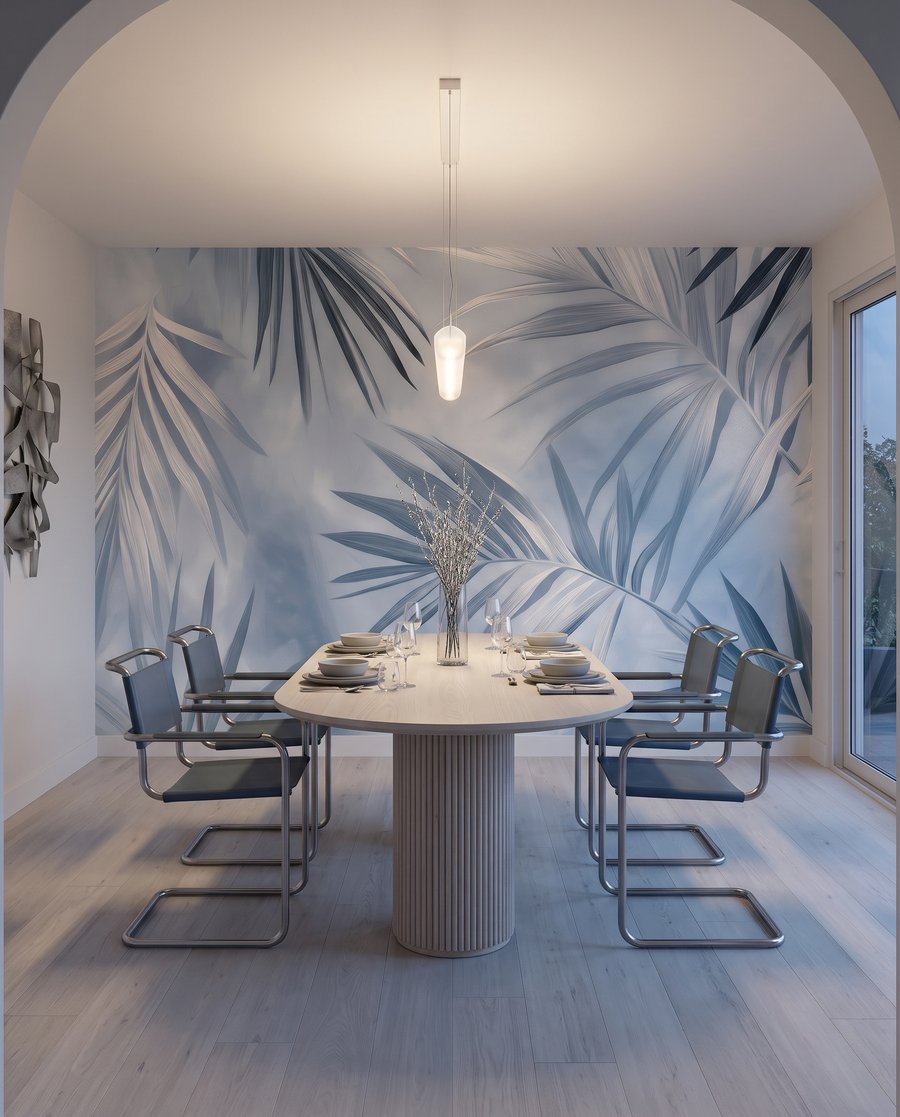 Crossing palm leaves — interior 6