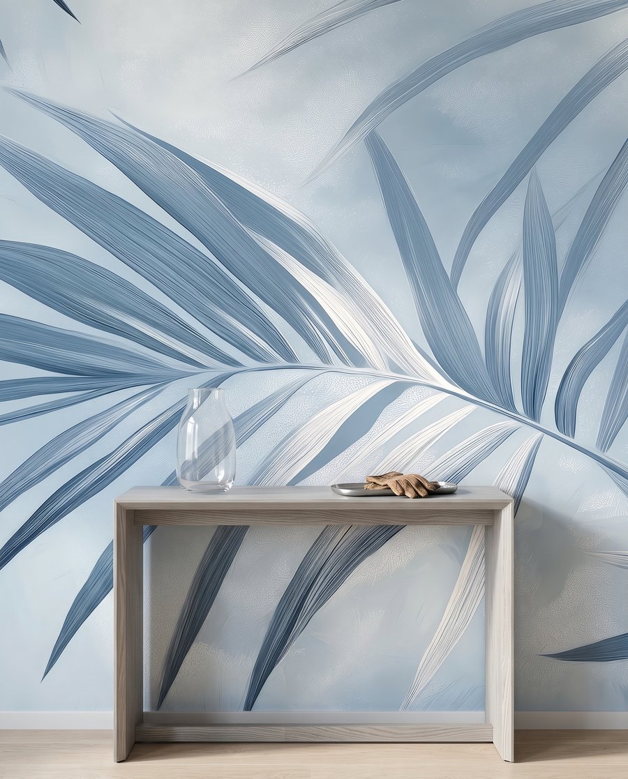 Crossing palm leaves — detail